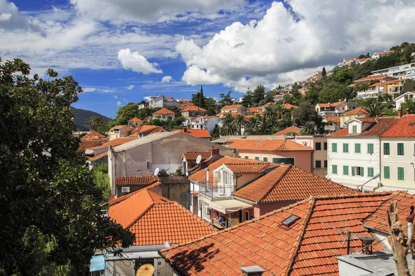 Herceg Novi Montenegro Setembro 2013 Esta Uma Vista Cidade Sopé — Fotografia de Stock