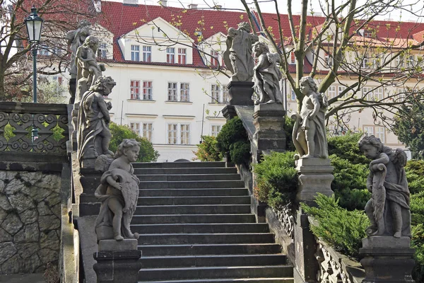 Prag Tschechien April 2012 Eine Treppe Barockstil Auf Den Loretaplatz — Stockfoto