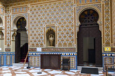 Murcia, İspanya - 19 Mayıs 2017: Bu iç Arabian Courtyard Royal Casino iç kısmıdır.