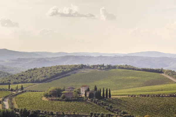 Autumn Tuscany sunset rural landscape — Stock Photo, Image