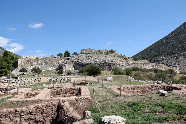 Rovine di acropoli a Micene, Grecia — Foto Stock