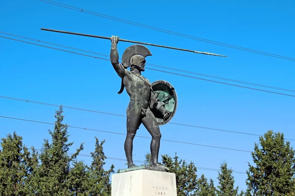 Fragment des Denkmals für Leonid I und 300 Spartaner auf Thermop — Stockfoto