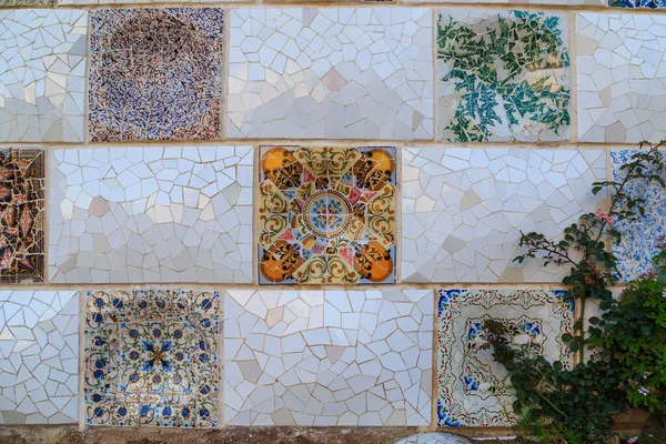 Barcelona Espanha Maio 2017 Este Fragmento Decoração Cerâmica Entrada Principal — Fotografia de Stock