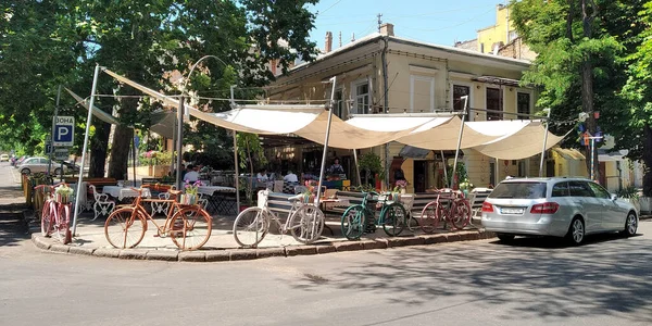 Odessa Ukraine Junho 2019 Esta Uma Rua Temporária Incomum Café — Fotografia de Stock