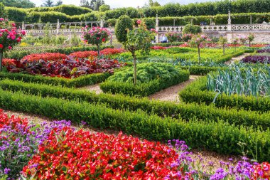 VILLANDRY, FRANCE - 7 Eylül 2019 Burası Villandry Kalesi 'nin Sebze Bahçeleri' nin bir parçası..