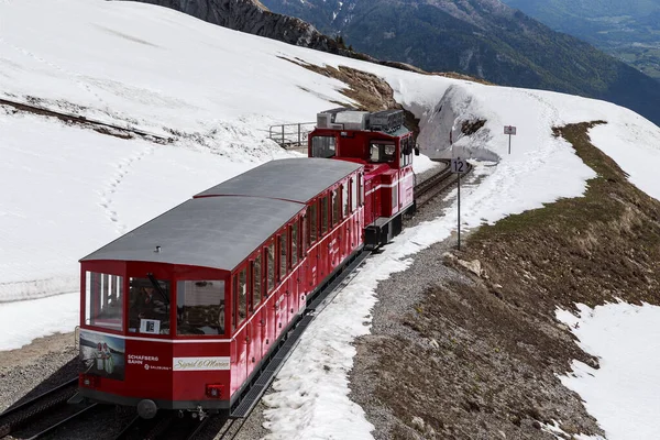 Wolfgang Salzkammergut Austria Maj 2019 Jest Pociąg Kolejowy Górze Schafberg — Zdjęcie stockowe
