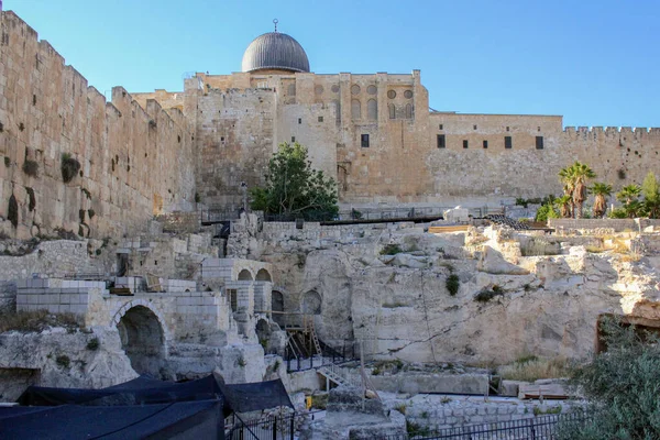 Jerusalem Israel May 2011 Archaeological Site Excavations Next Western Wall — 图库照片