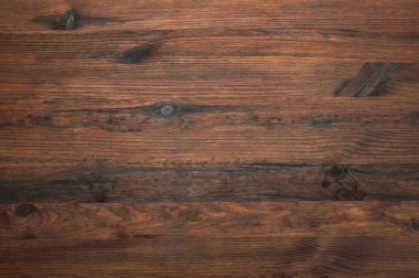 Kahverengi ahşap çam yüzey. Yukarıdan görüntüleyin. Arka plan