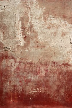 Arka plan. Antika yüzey çatlaklar, çukurların ve kırmızı boya lekeleri ile. Çekim gün ışığı