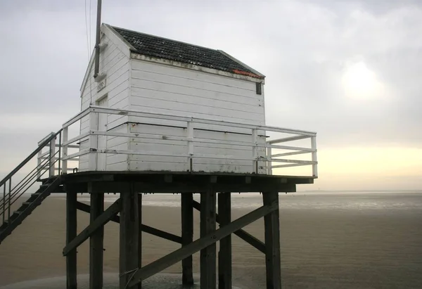 Hölzerne Strandhütte Auf Vlieland — Stockfoto