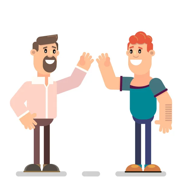 Guys greet each other - Stock Illustration. 