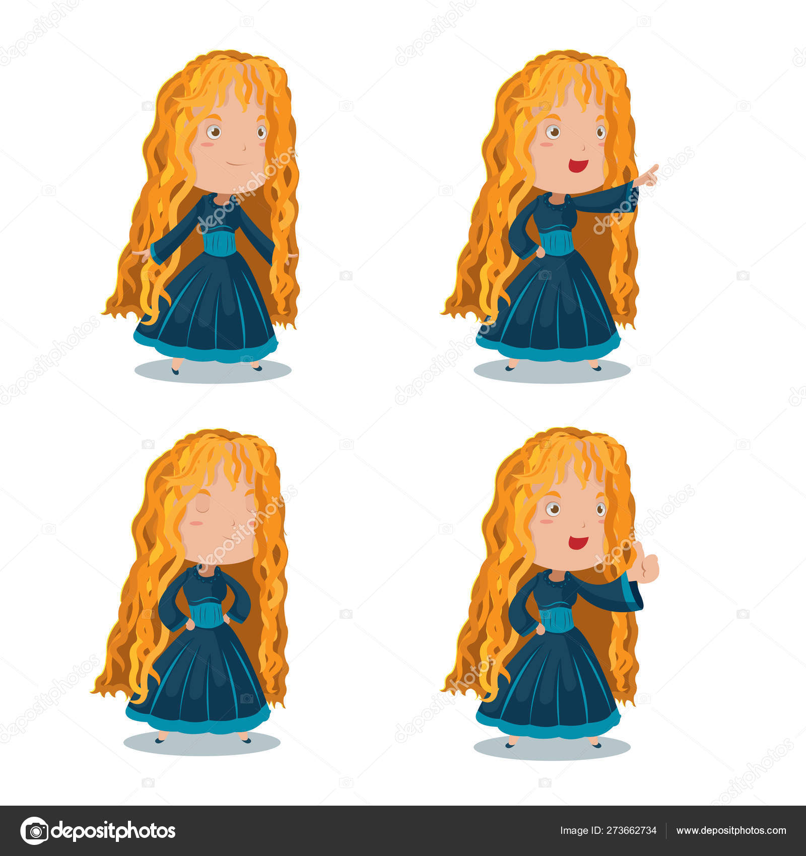 Cute Girl Orange Hair Character Vector Stock Vector C Pszaber