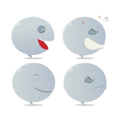 Kabarcık karikatür yüz duygu set vector