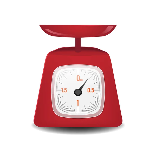 Red Analog Weighing Scale Weight Vector — Stock Vector