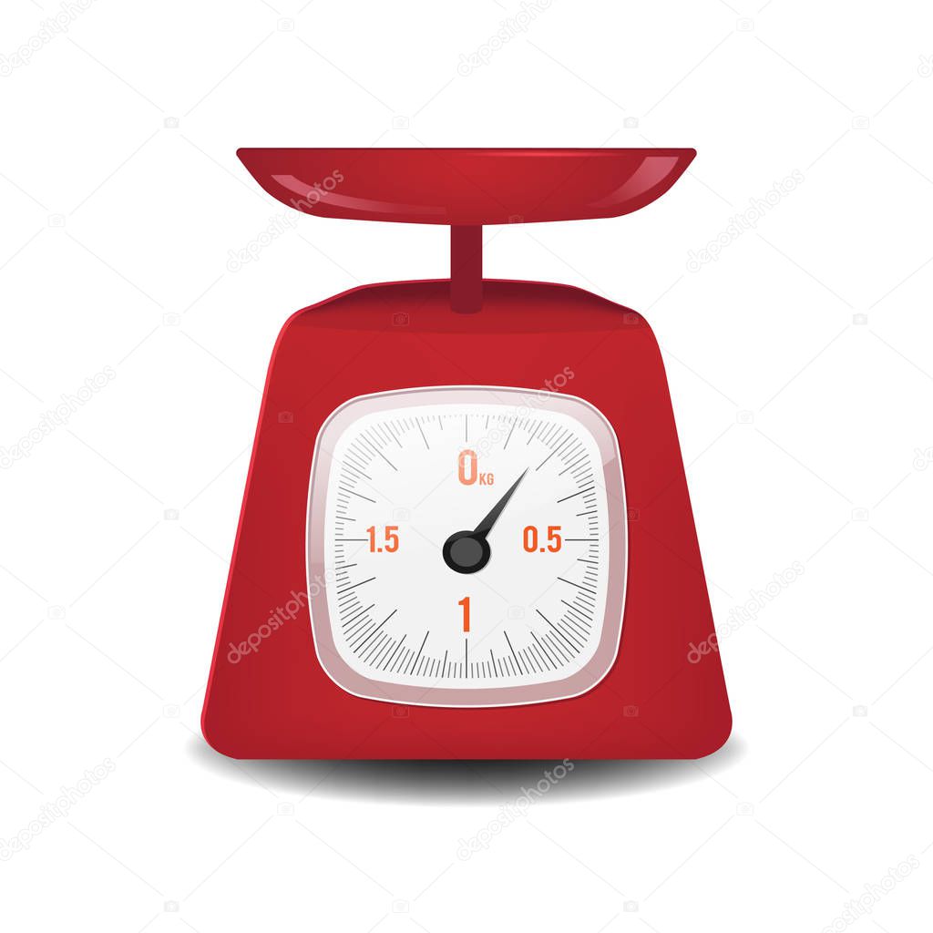Red Analog Weighing Scale Weight Vector