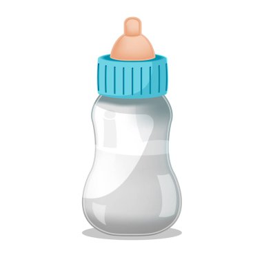Bebek Şişe beyaz süt izole vektör