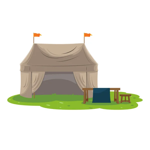 Antique Middle Ages Tent Design Vector — Stock Vector