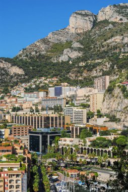 Dağları ile Cityscape Monaco. Monako, Fren Prensliği