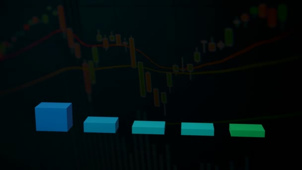 Finanzdiagramm Mit Aufwärtstrend Linie Kerzenständer Diagramm Aktienmarkt — Stockvideo