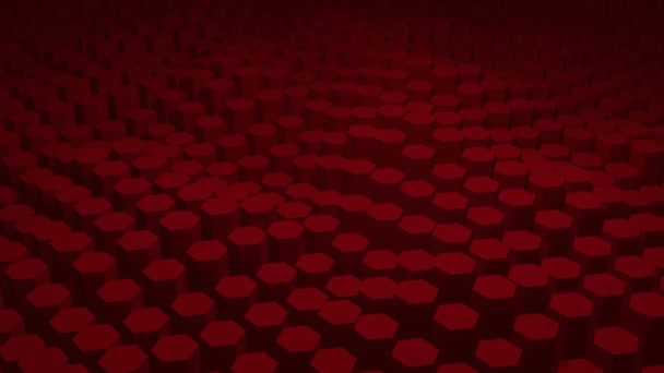 六角形からなる抽象的な赤いテクスチャパターン — ストック動画