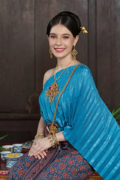 Mujeres Tailandesas Vestidas Con Trajes Tradicionales Período Ayutthaya — Foto de Stock