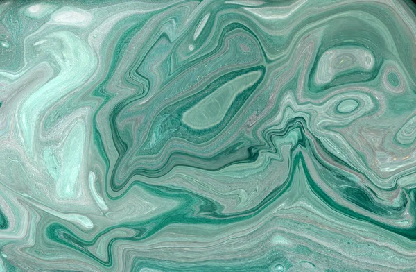 Green and gold marbling texture design. Marble pattern. Fluid art.