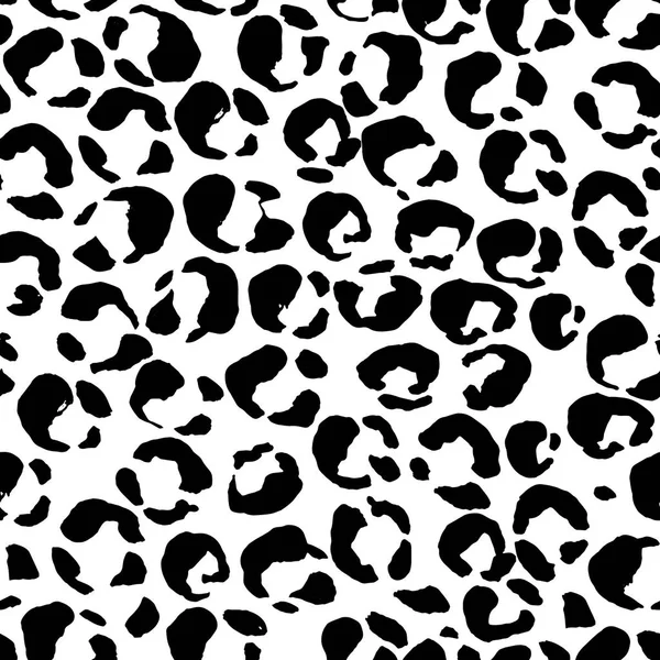 Seamless black and white leopard pattern. Animal skin grunge texture ...