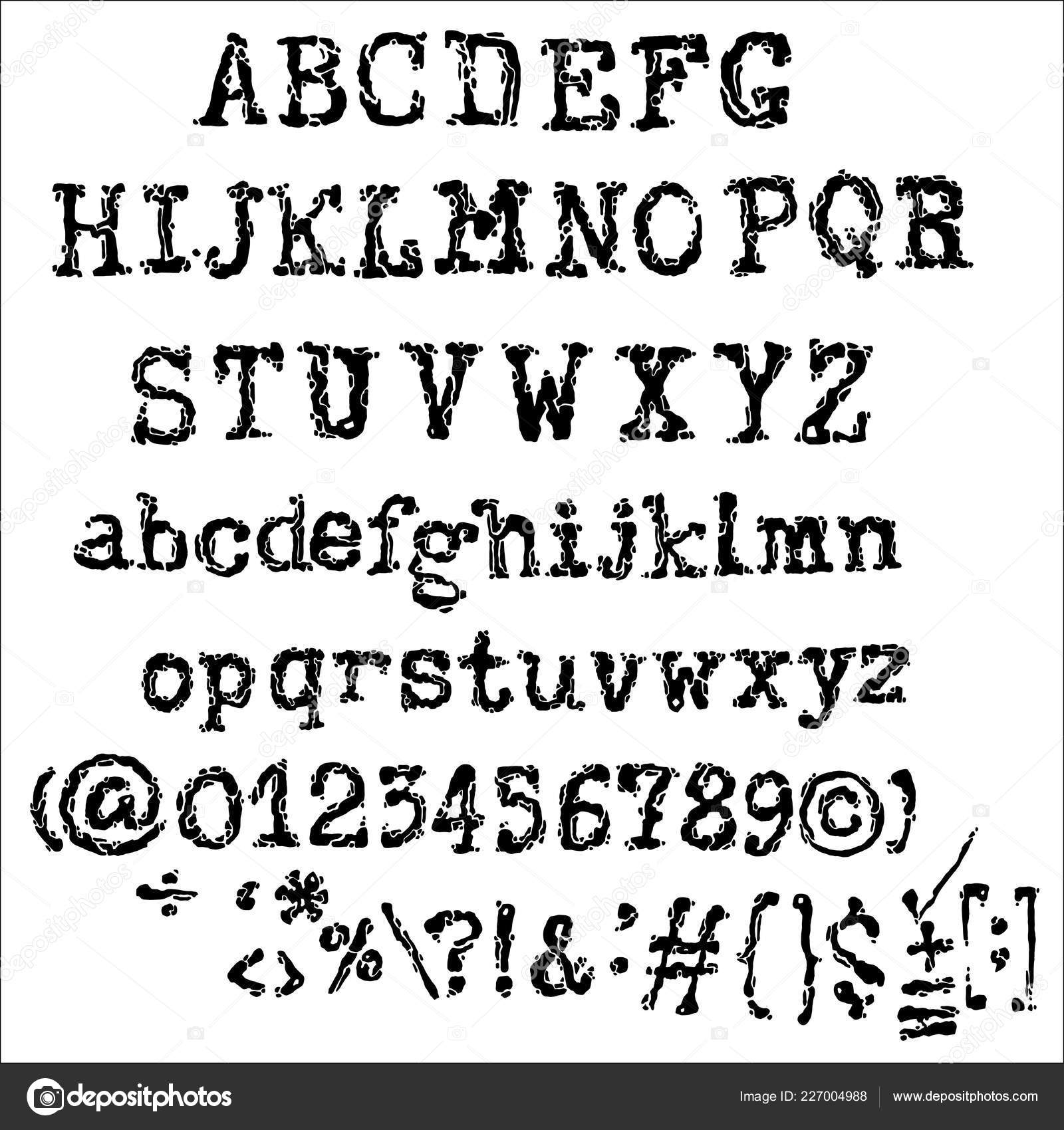 Vektor alten Schreibmaschinenstil. Jahrgangsschrift. alte Grunge