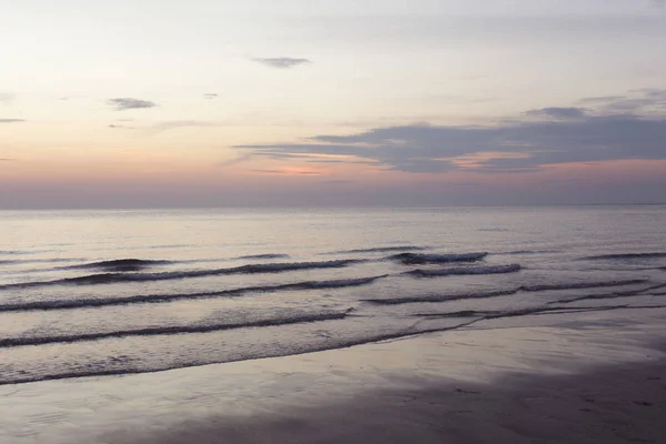 The sea sunset. Pink landscape.