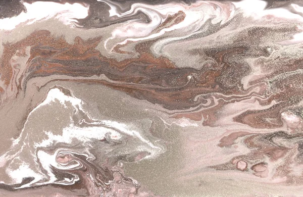 Beige marbling pattern. Golden powder marble liquid texture.