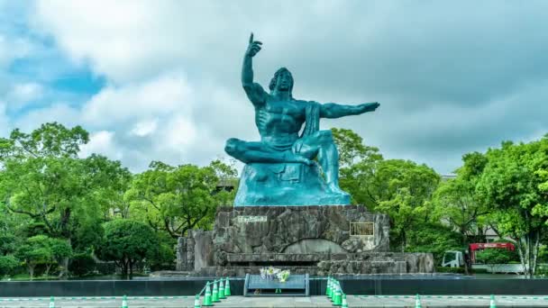 Nagasaki Japan Juli 2019 Timelaspse Moln Flytta Över Nagasaki Himmel — Stockvideo