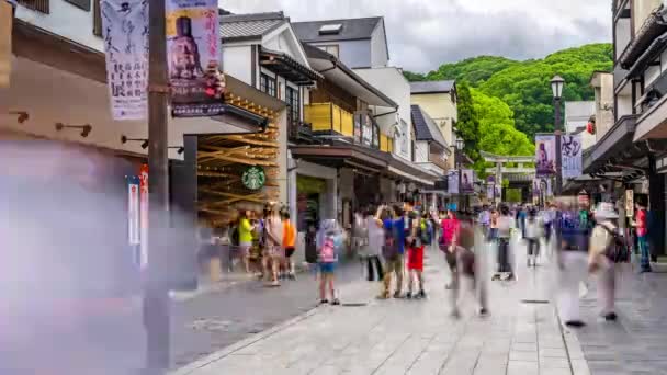Dazaifu Japão Julho 2019 Turistas Japoneses Locais Caminham Pela Estrada — Vídeo de Stock