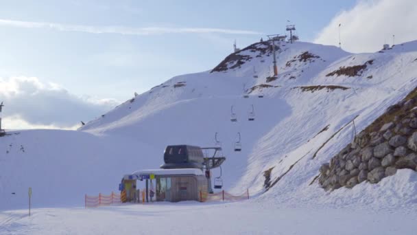 Vista Tempo Útil Teleférico Topo Estância Esqui Nordkette Efeito Lente — Vídeo de Stock