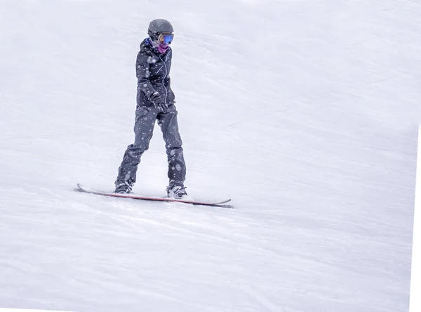 Zams Austria Februar 2015 Ski Resort Skateboarder Rides Mountain — Stock Photo, Image