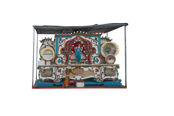 Concert street organ for national fairs, Oktoberfest, volksfest, beer festivals. Isolated