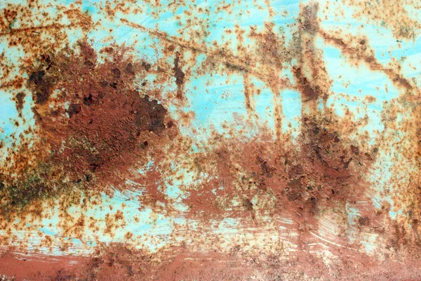 Rusty Painted Metal Texture Old Iron Surface Shabby Cracked Paint — Stock Photo, Image