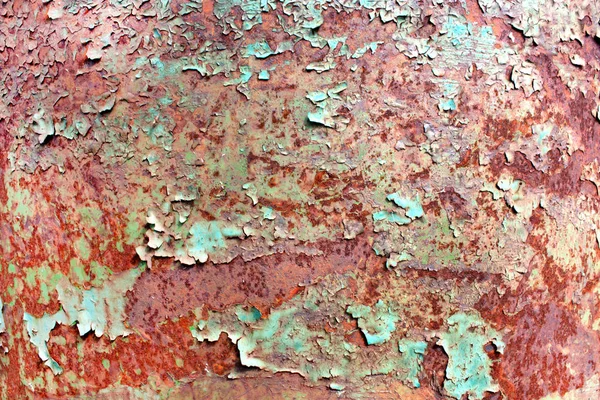 Rusty Painted Metal Texture Old Iron Surface Shabby Cracked Paint — Stock Photo, Image