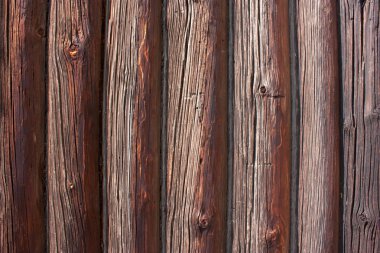 Ahşap doku, eski ahşap günlükleri, yıpranmış kahverengi ışın yüzey, ahşap duvar, arka plan, retro vintage zemin, duvar kağıdı, boş şablon