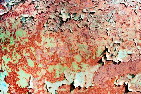 Rusty Painted Metal Texture Old Iron Surface Shabby Cracked Paint — Stock Photo, Image
