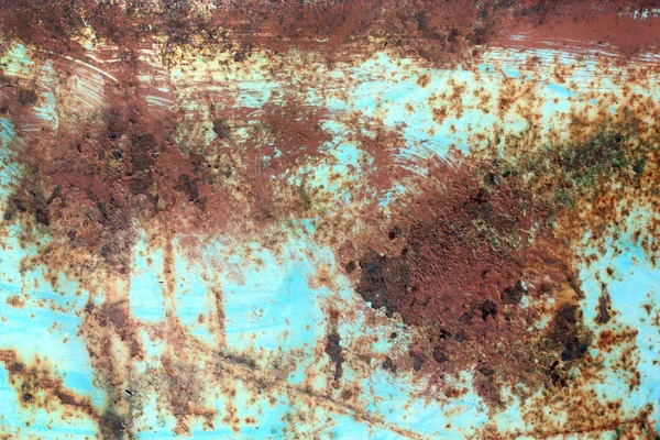 Rusty Painted Metal Texture Old Iron Surface Shabby Cracked Paint — Stock Photo, Image