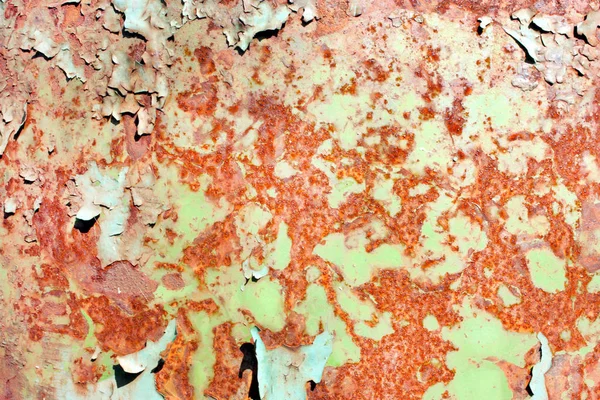 Rusty Painted Metal Texture Old Iron Surface Shabby Cracked Paint — Stock Photo, Image