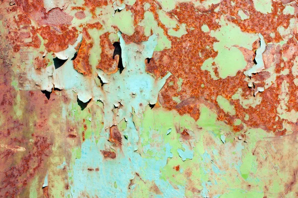 Rusty Geschilderde Metalen Textuur Oude Ijzeren Oppervlak Met Shabby Gebarsten — Stockfoto