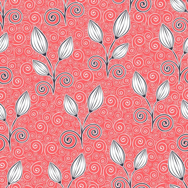 Abstrakta Blommor Sömlös Mönster Kontur Ritning Minimalistisk Illustration Vektor Bakgrund — Stockfoto
