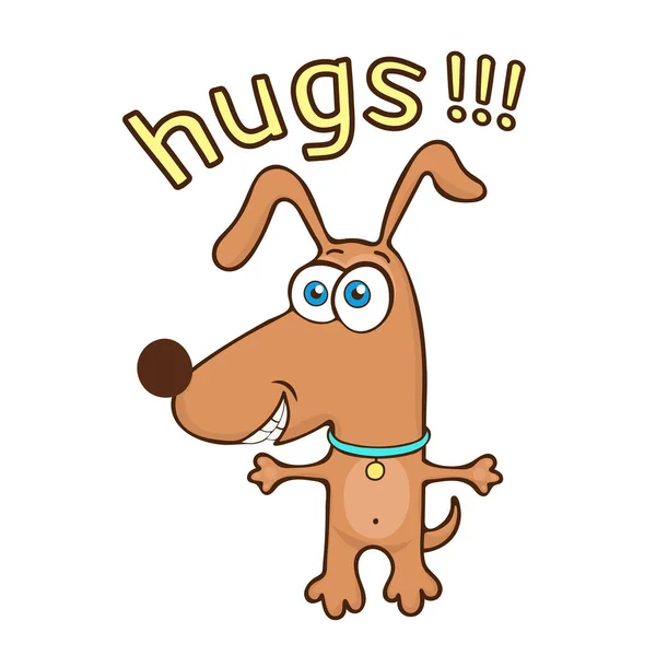 Komik Köpek Çizgi Film Karakteri Boyalı Şirin Hayvan Renkli Çizimler — Stok fotoğraf