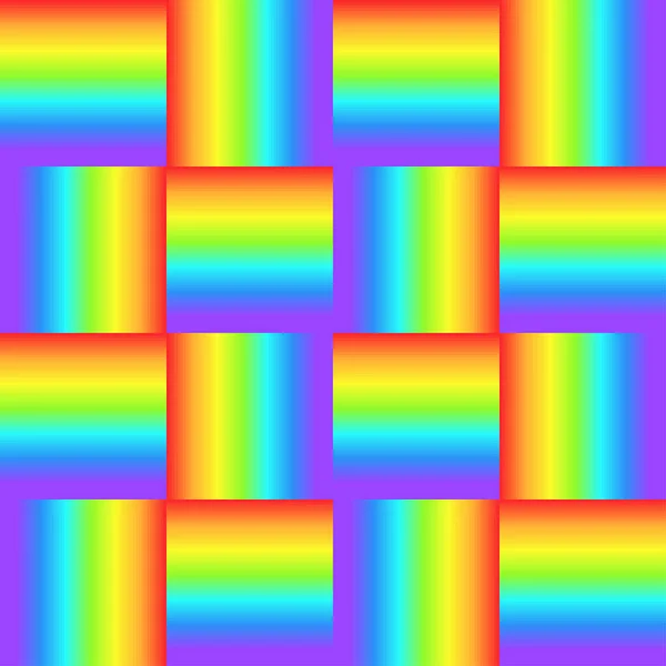 Geometrisches Nahtloses Muster Mit Vielfarbigen Gradientenquadraten Regenbogenfarbenem Geflochtenem Ornament Grafischer — Stockfoto