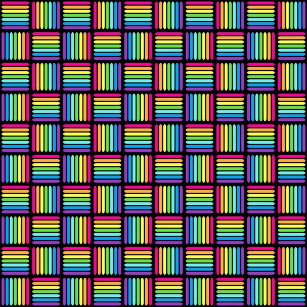 Geometric Seamless Pattern Multicolored Cross Lines Rainbow Colors Braided Ornament — Stock Photo, Image