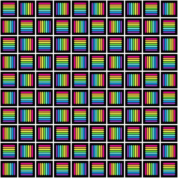 Геометрический Бесшовный Узор Разноцветными Крестовыми Линиями Радужными Цветами Плетеного Орнамента — стоковое фото