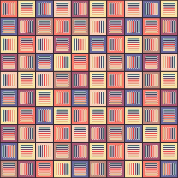 Geometrisches Nahtloses Muster Mit Mehrfarbigen Pastellkreuzlinien Quadraten Vintage Geflochtenem Ornament — Stockfoto