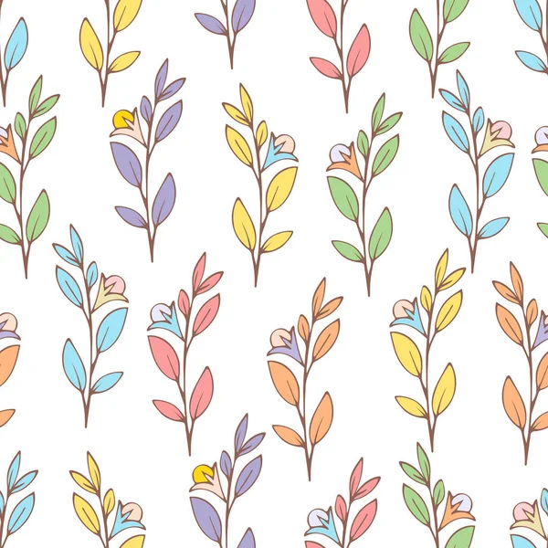 Πολύχρωμο Floral Απρόσκοπτη Μοτίβο Doodle Κινούμενα Σχέδια Που Λουλούδια Εξωτικό — Φωτογραφία Αρχείου