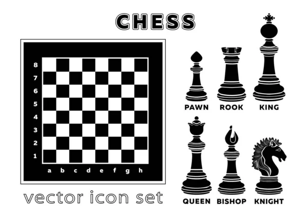 Chess pieces king queen bishop knight rook pawn Vector Image